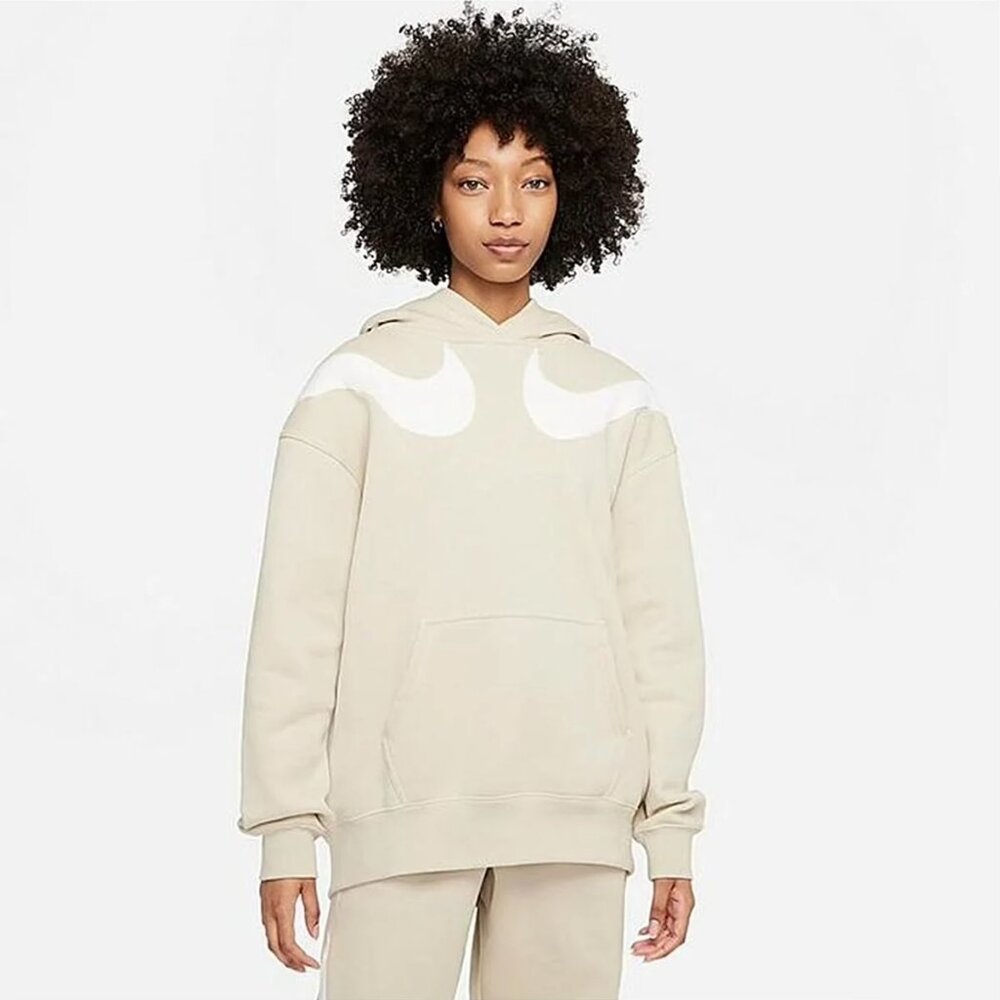 XS NIKE Sportswear Double Swoosh Oversızed Fleece Hoodıe-Hooded Sweatshirt NWT